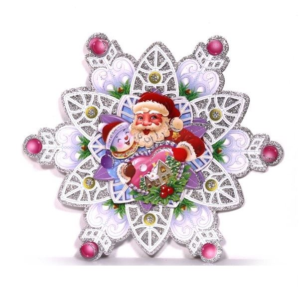 Iris 3D hópehely mintás karton dekoráció 2db (022-01) (is022-01)