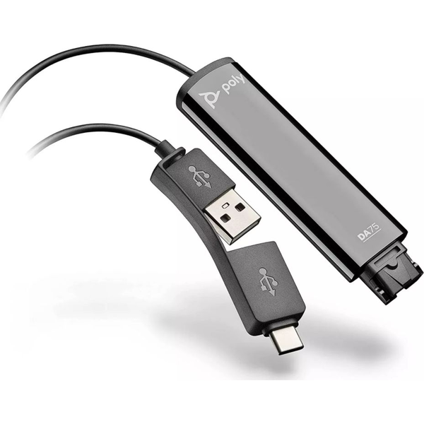 HP Poly DA75 USB to QD Black Adapter TAA Interface-adapter