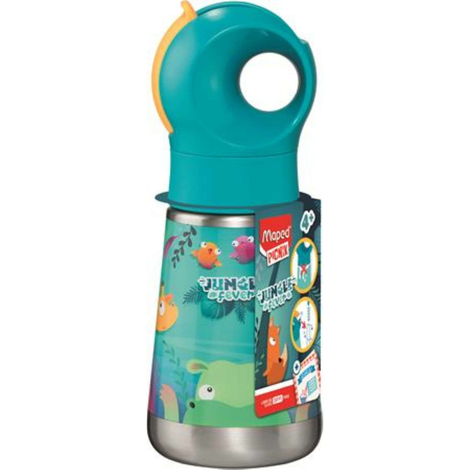 Maped Picnic Jungle Fever Rozsdamentes acél Gyerek Kulacs 350 ml - Dzsungel mintás (873099)