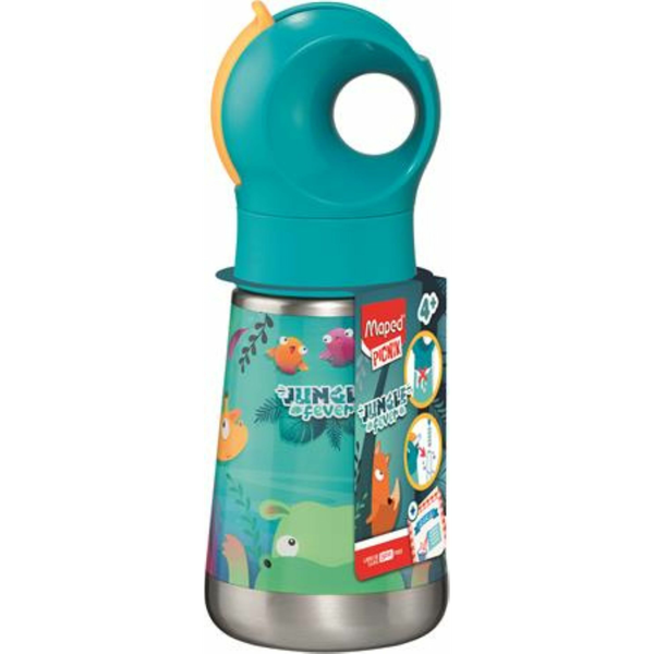 Maped Picnic Jungle Fever Rozsdamentes acél Gyerek Kulacs 350 ml - Dzsungel mintás