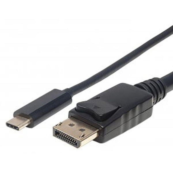 Manhattan 152471 video kabel adapter 1 m USB Type-C DisplayPort Zwart