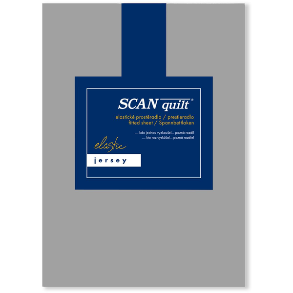 SCANquilt JERSEY ELASTIC LYCRA lepedő, középszürke, 120×200 cm