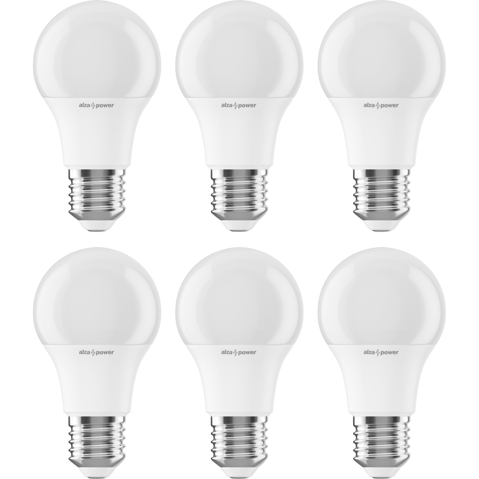 AlzaPower LED 9-60W, E27, 2700K, set, 6db (APW-LBA27-92700KM6)