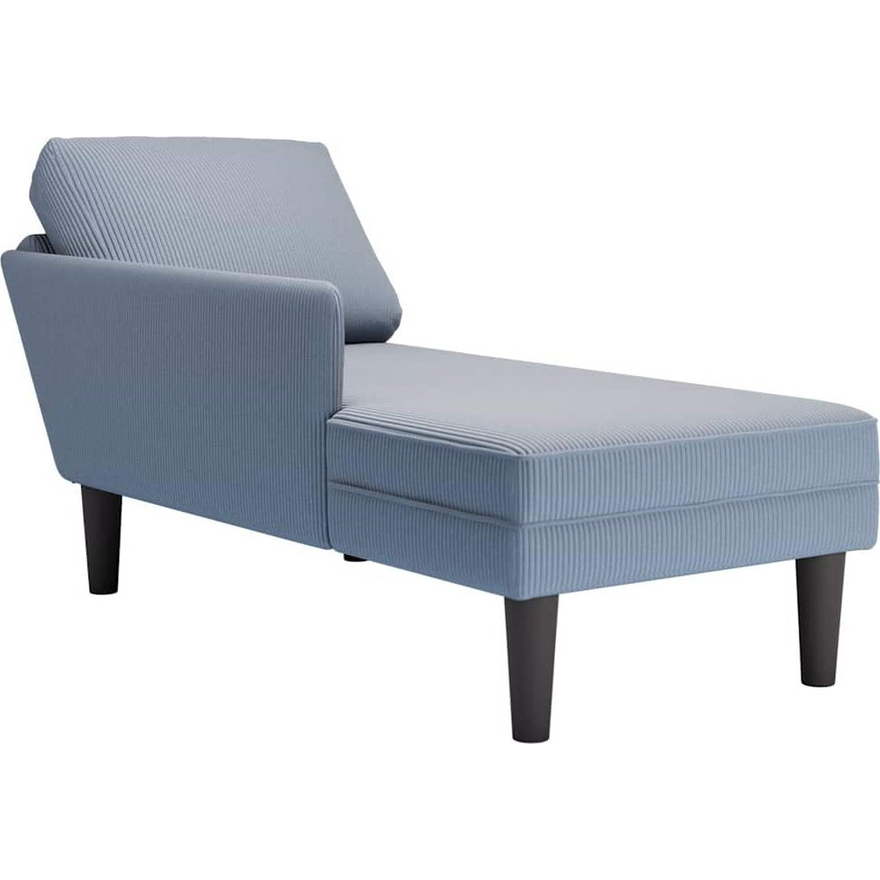 nyugágyas nappali párnával Kék kordbársony anyagból (4009818)