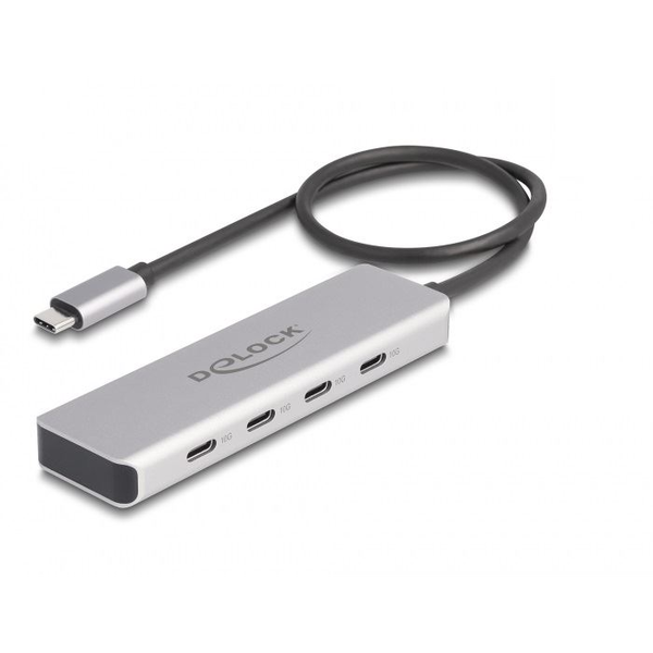 Delock USB 10 Gbps USB Type-C  hub 4 x USB Type-C  anya csatlakozóval és 35 cm hosszú csatlakozó kábellel (64231)