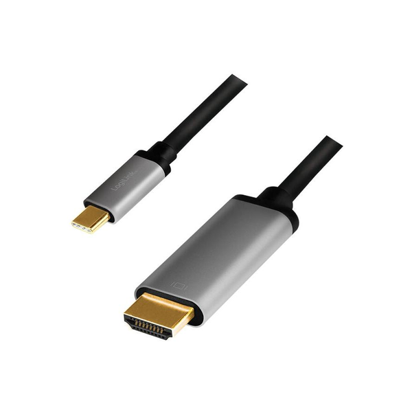 USB-C 3.2 (M) --> HDMI (M) 1.80m LogiLink 4K Aluminium