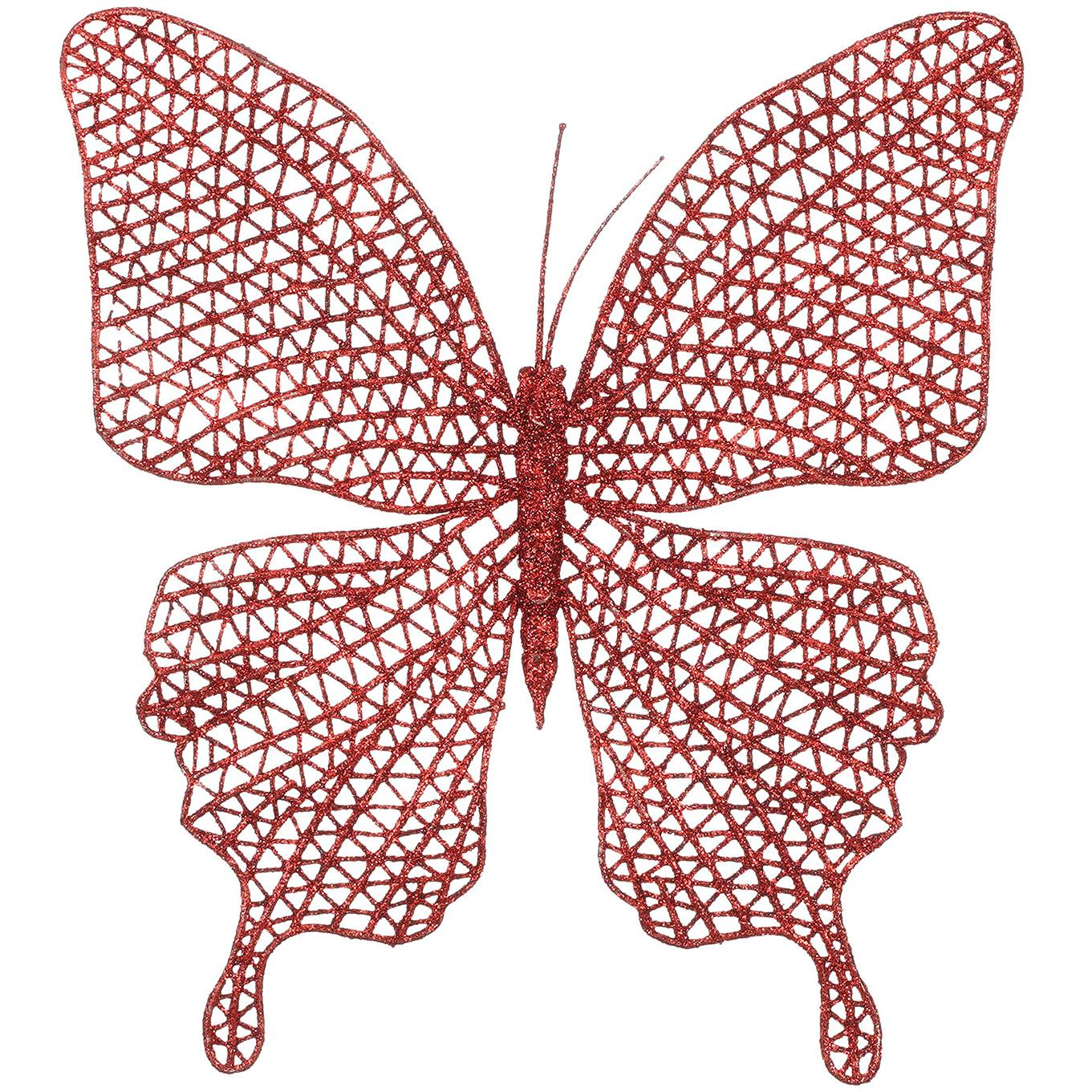 LAALU Csíptetős pillangó, piros, 20×19,5 cm (LAU-6071)