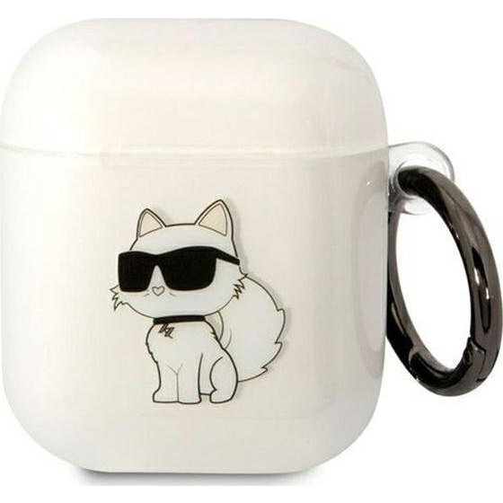 Karl Lagerfeld 3D Logo NFT Choupette TPU Apple Airpods 1/2 Szilikon Tok Fehér (KF001569)