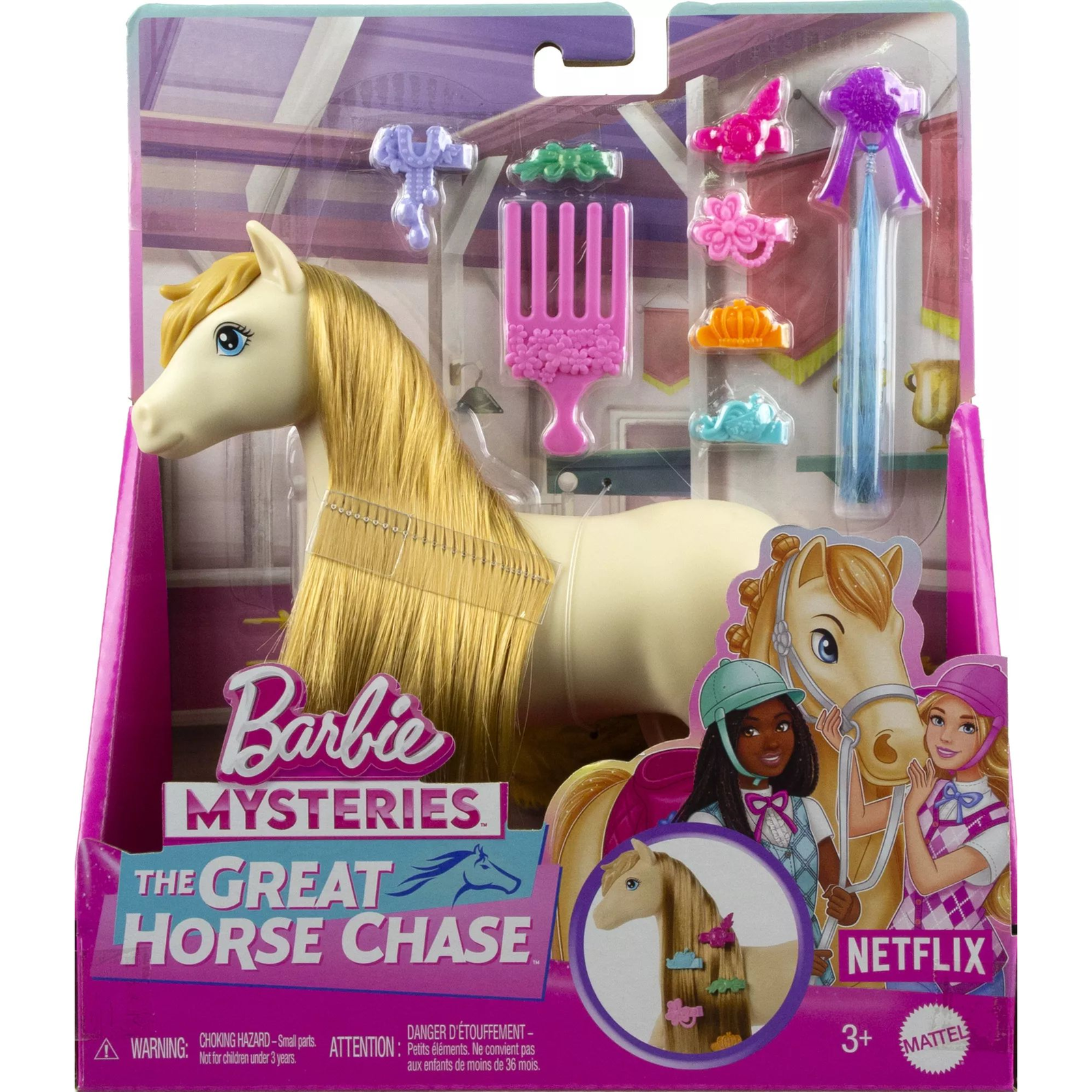 Mattel Barbie Mysteries: Nagy pónikaland játékszett - Világosbarna (HXJ29)