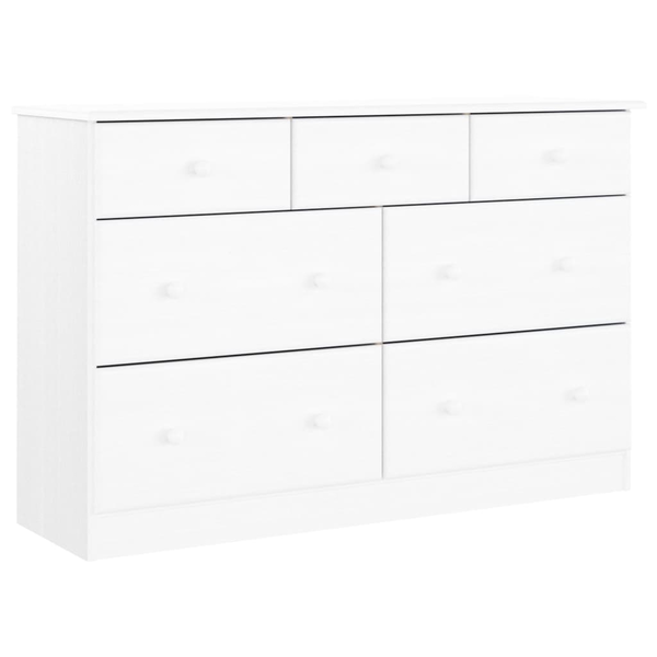 ALTA fehér tömör fenyőfa komód 112x35x73 cm
