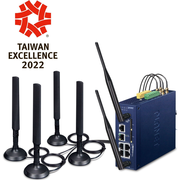 PLANET Industrial 5G NR Cellular átjáró/irányító 10, 100, 1000 Mbit/s