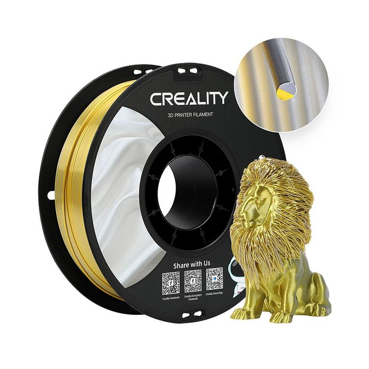 Creality CR-Silk PLA filament 1.75mm, 1kg aranyszínű-ezüstszínű (3301120012) (3301120012)