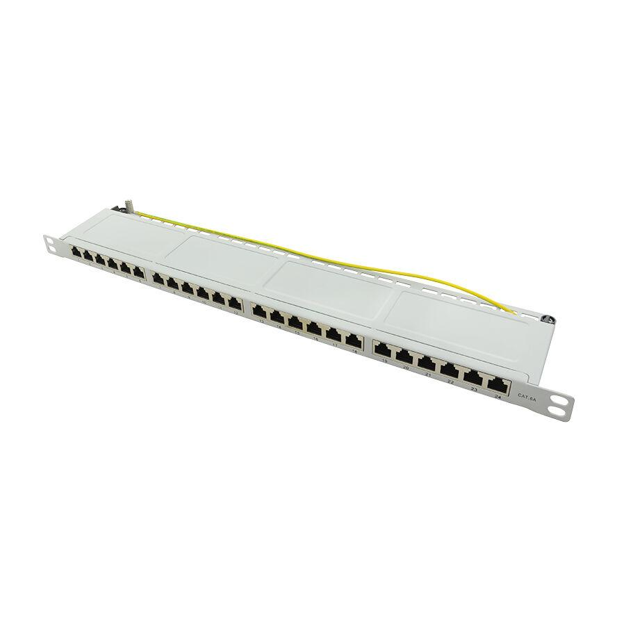 Logilink Cat.6A Patch Panel 24-Port STP, grey, half unit height (NP0062)