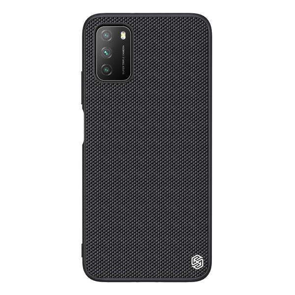 NILLKIN TEXTURED műanyag telefonvédő (érdes felület, közepesen ütésálló, szilikon keret, 3D minta) FEKETE [Xiaomi Poco M3] (5996591040660)