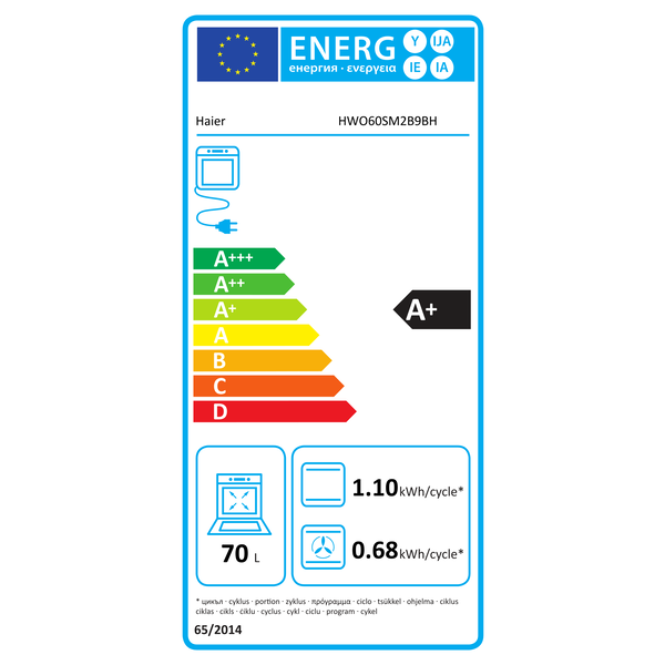 Haier I-Message Series 2 HWO60SM2B9BH 70 L 3500 W Sort