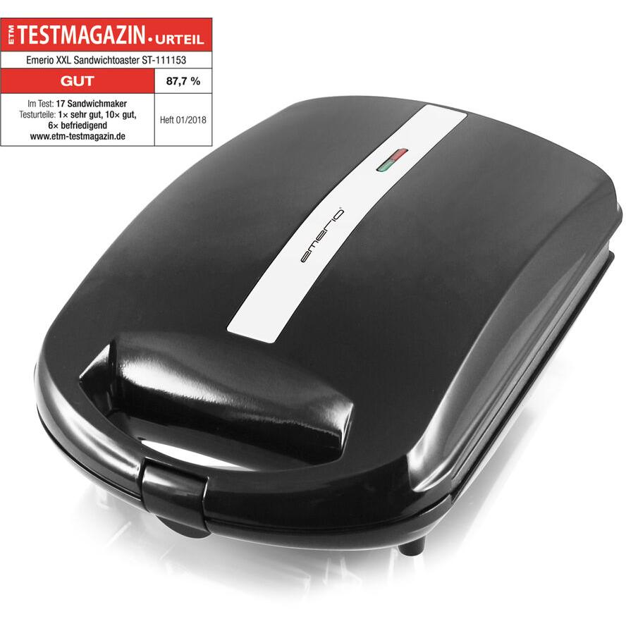 Emerio Sandwichtoaster XXL Family 4x Muschelform, Antihaft (ST-111153.4) (ST-111153.4)