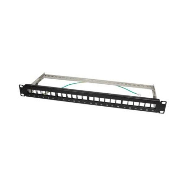 LOGILINK- Patchpanel Keystone 24portový, stíněný, černý