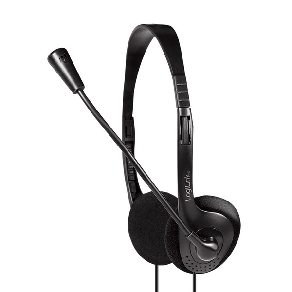 Logilink Stereo-Headset, 1x 3,5-mm-Klinke Bügelmikro Eco-Box