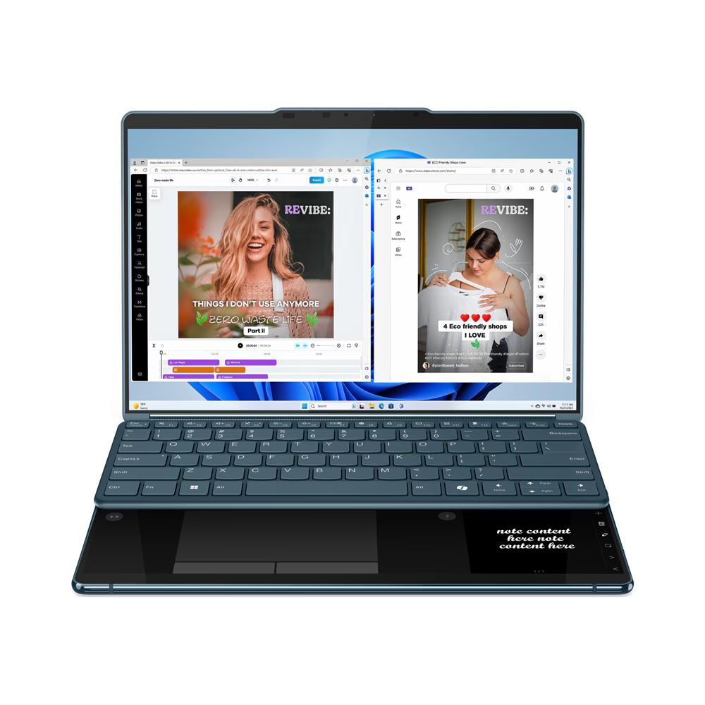 Lenovo Yoga Book 9 13IMU9 Laptop Win 11 Pro kékeszöld (83FF002JHV) (83FF002JHV)