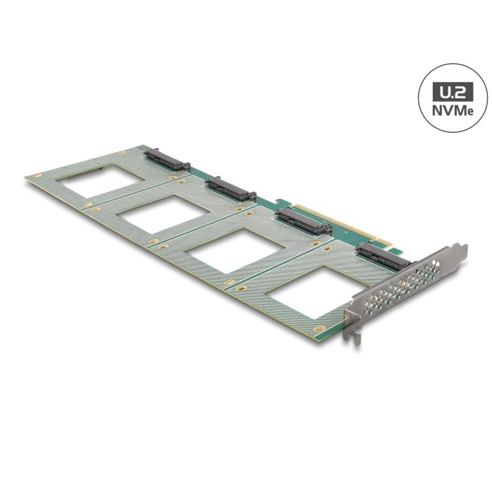 Delock PCI Express 4.0 x16 kártya - 4 x belső U.2 NVMe SFF-8639 (90169) (del90169)