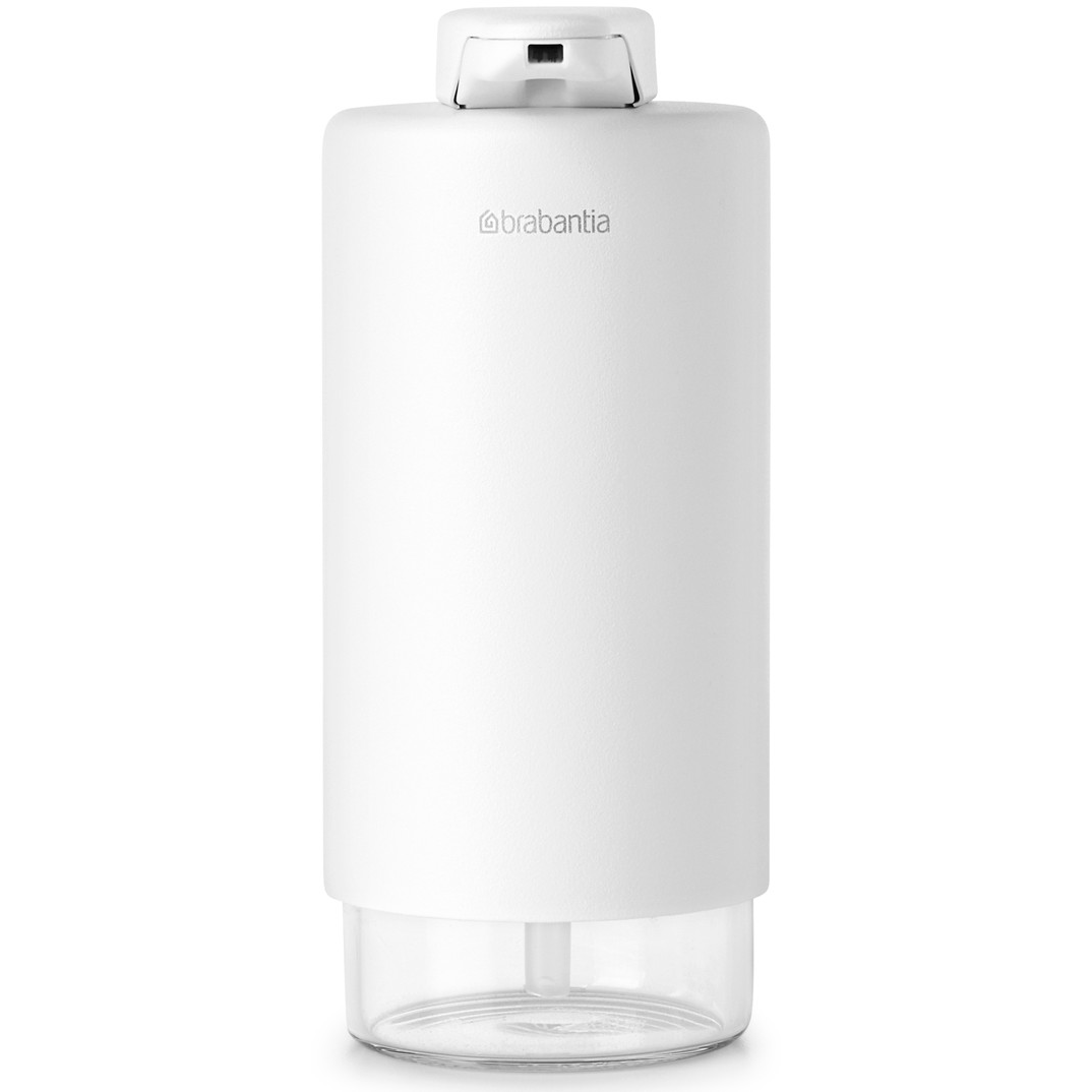 BRABANTIA SinkStyle Soap Dispenser konyhai szappanadagoló 200ml. r.m. acél burkolat. üveg tartály szikrázó fehér ásványi textúra - 228025
