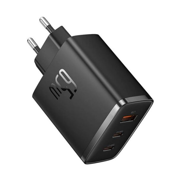 Baseus OS-Cube Pro 2xUSB-C + USB-A hálózati töltő 65W fekete (P10152301113-00) (P10152301113-00)