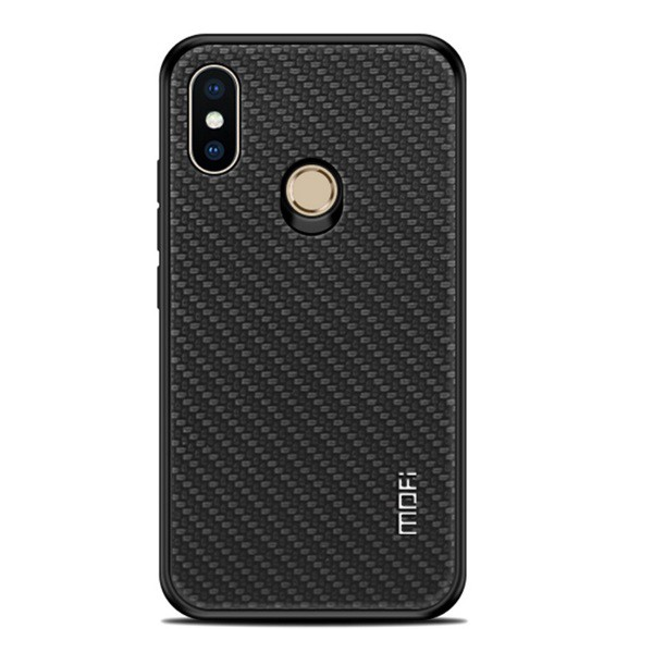 MOFI HONOR műanyag telefonvédő (szilikon keret, bőr hatású hátlap, fonott minta) FEKETE [Xiaomi Mi 8 SE] (5996457791798)