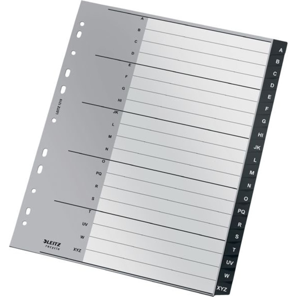 Leitz 12190000 indextab Alfabetische tabbladindex Polypropyleen (PP) Zwart