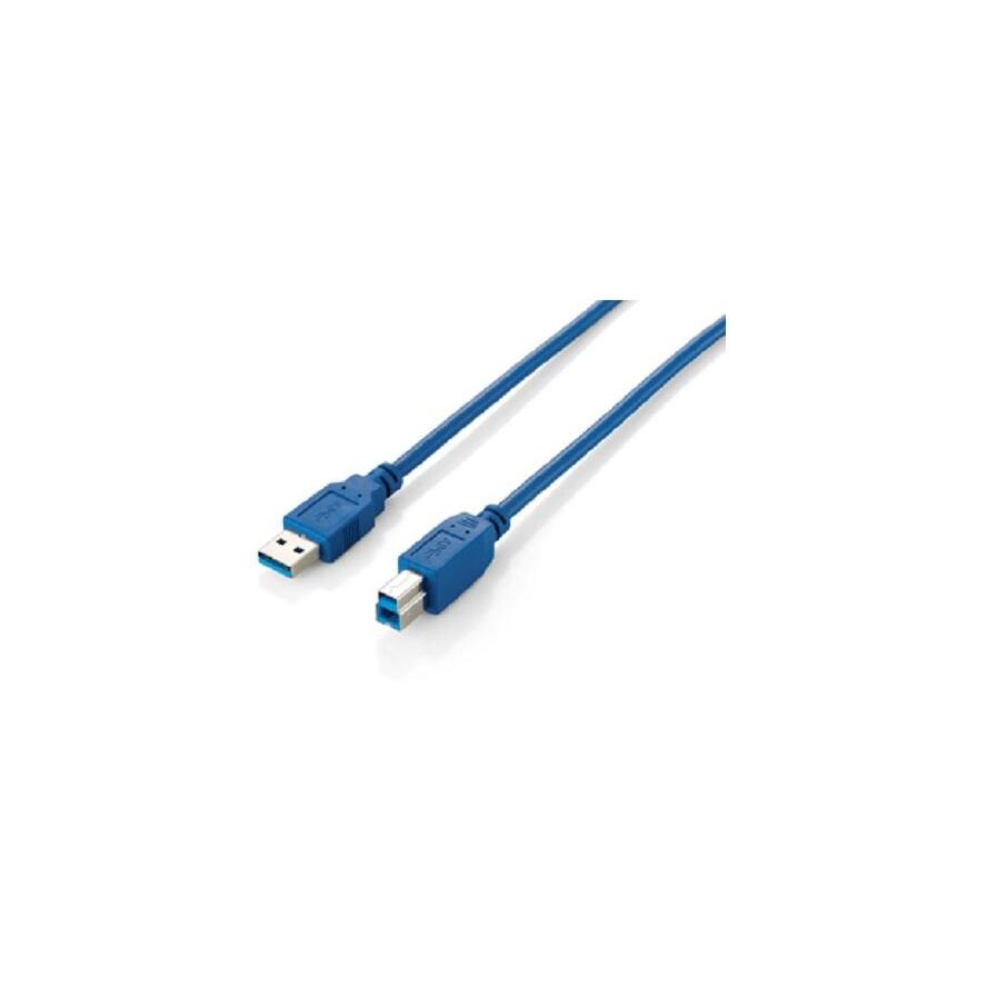 Equip USB Kabel 3.0 A-B St/St 1.0m blau Polybeutel (128291)