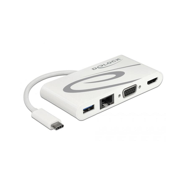 Докинг станция USB-C 3.1 до HDMI 4K 30 Hz + VGA + LAN + USB PD, Delock 87731