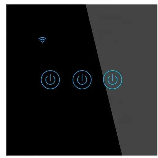 Surtep Tuya Smart DS-101BW-3 gombos villanykapcsoló, fekete (8595706914734)