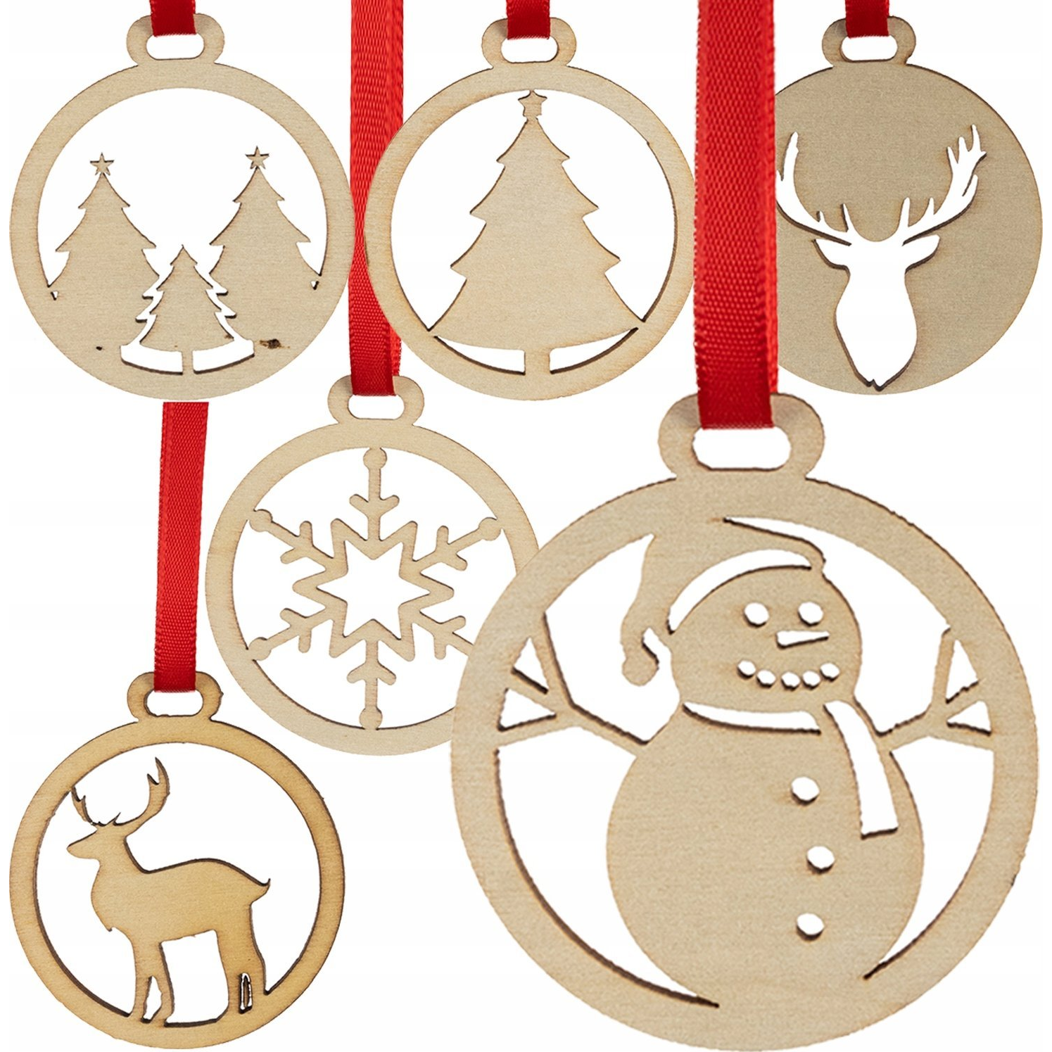 Iso Trade Fa Karácsonyfadísz Készlet - 36 Darabos, Természetes Kivitelű És Személyre Szabható (5900779954304)