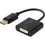 DisplayPort - DVI átalakító adapter, 1x DisplayPort dugó - 1x DVI aljzat 24+5 pól., aranyozott, fekete, Renkforce