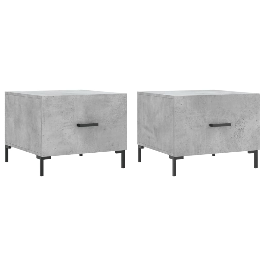 2 db betonszürke szerelt fa dohányzóasztal 50 x 50 x 40 cm (829405)