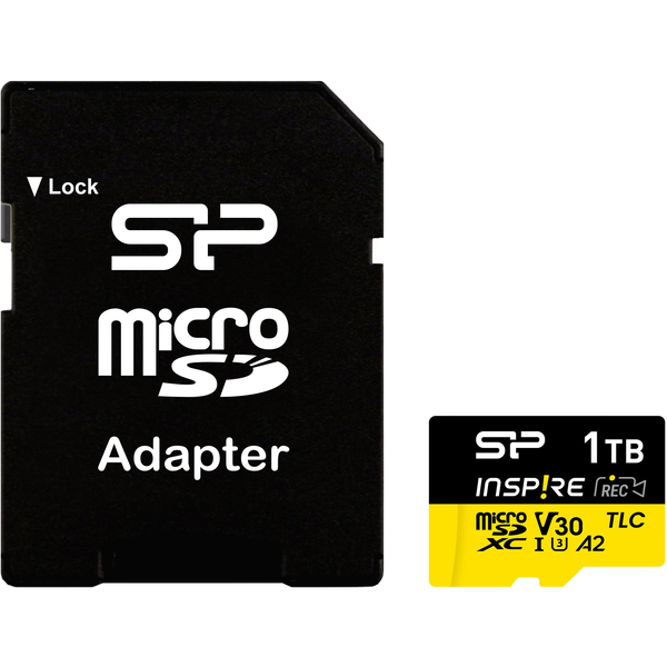 Silicon Power SP001TBSTXLA2V1NSP Inspire Micro SD Card, 1 TB, A2, V30, UHS-1 (U1) 3D TLC, 170 MB/s