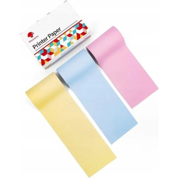 Phomemo Papier Wkłady Wkład Kolorowy 3x Rolka 53mm do Phomemo T02 / M02 PRO / M02X / Q12-RMYPB