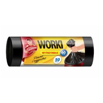  Anna Zaradna Worki na śmieci wytrzymałe HDPE 60L 50SZT. CZARNE  (AZ1-WNS-0806)
