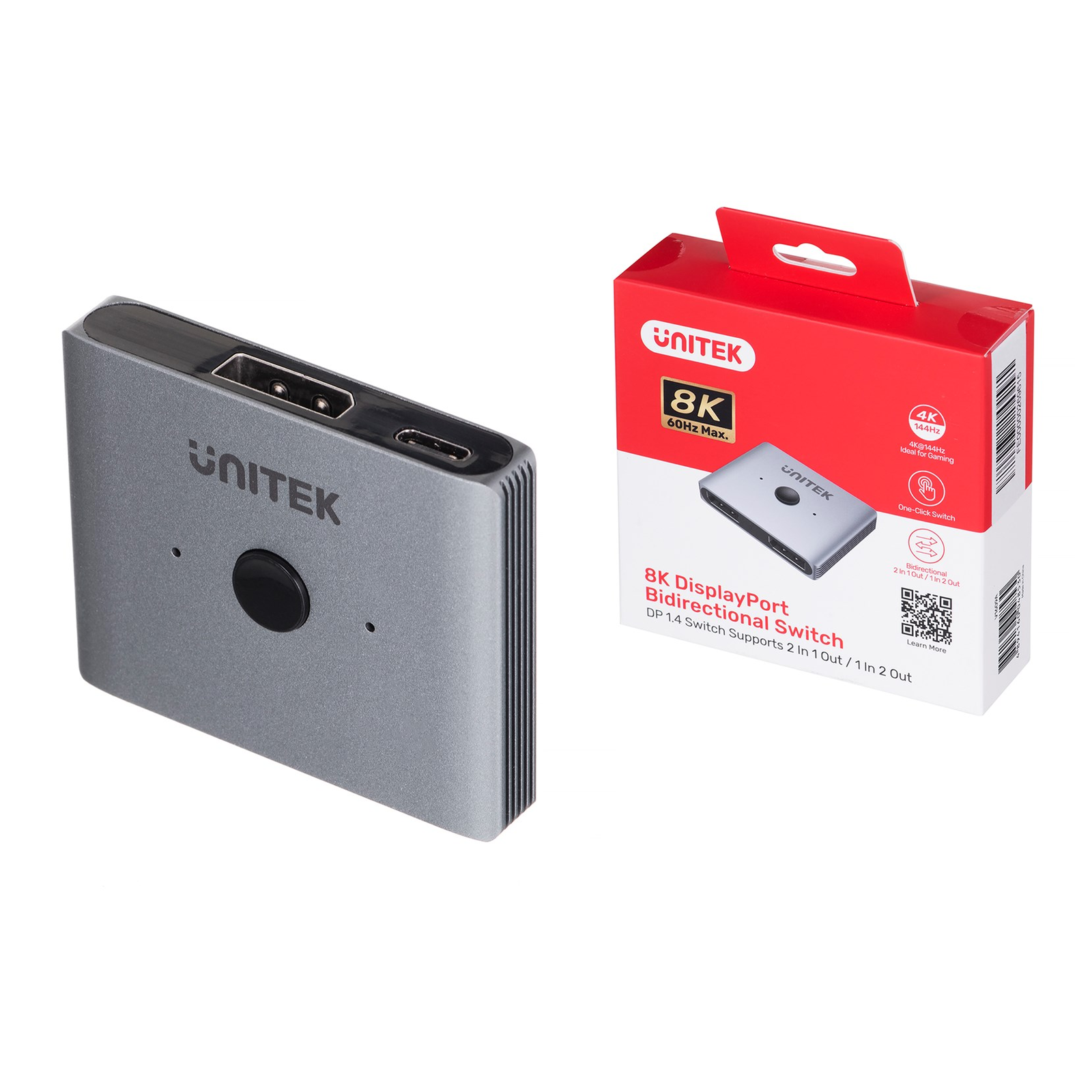 Unitek V1609A Displayport Switch - 2 port (2 PC - 1 Kijelző) (V1609A)