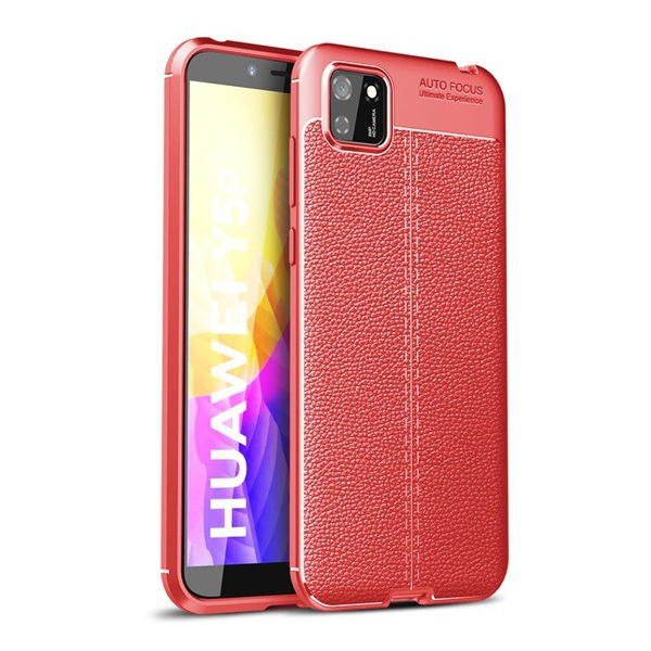 Калъф Gigapack, За Huawei Y5p, Гумен/Силиконов, Шарка с шевове, Червен