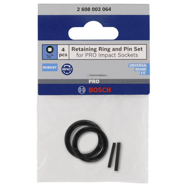 Set Haltering und Stift, für PRO Impact Steckschlüssel 1/4" (schwarz, 4-teilig)