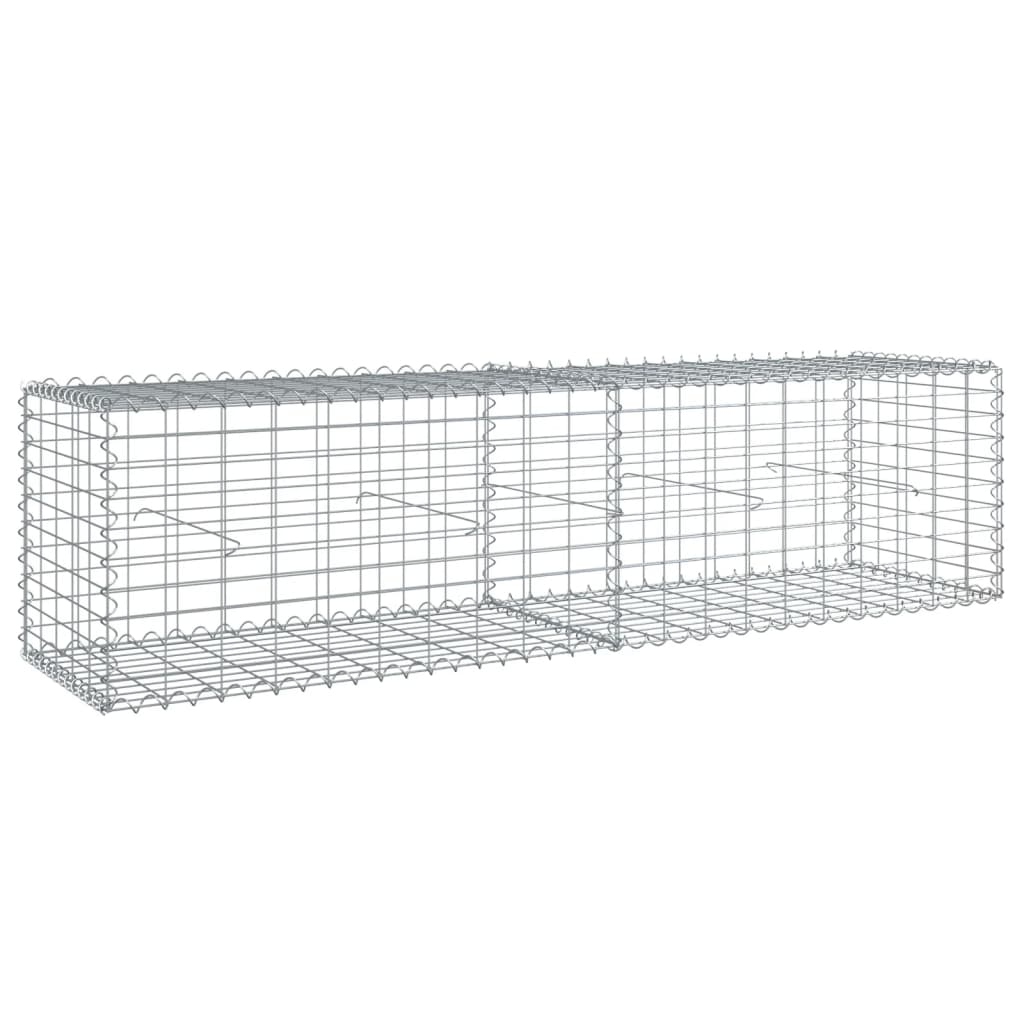 horganyzott vas gabion kosár fedéllel 200 x 50 x 50 cm (3295133)