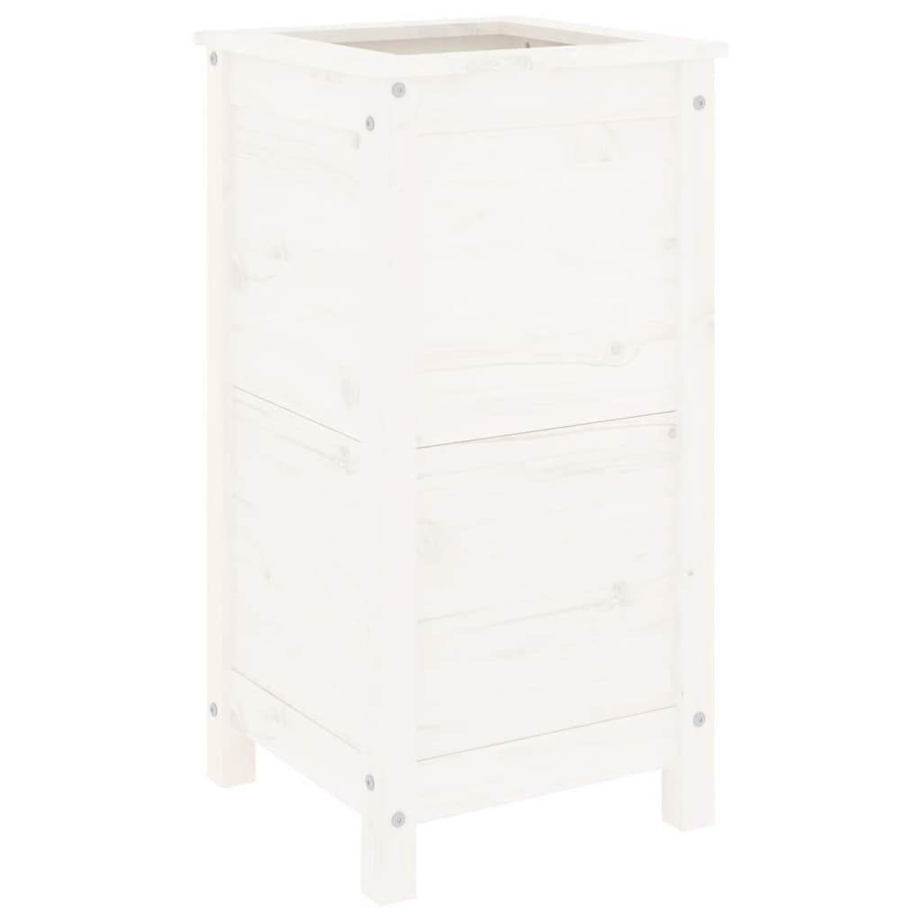 fehér tömör fenyő kerti növénytartó 40x40x78 cm (825276)