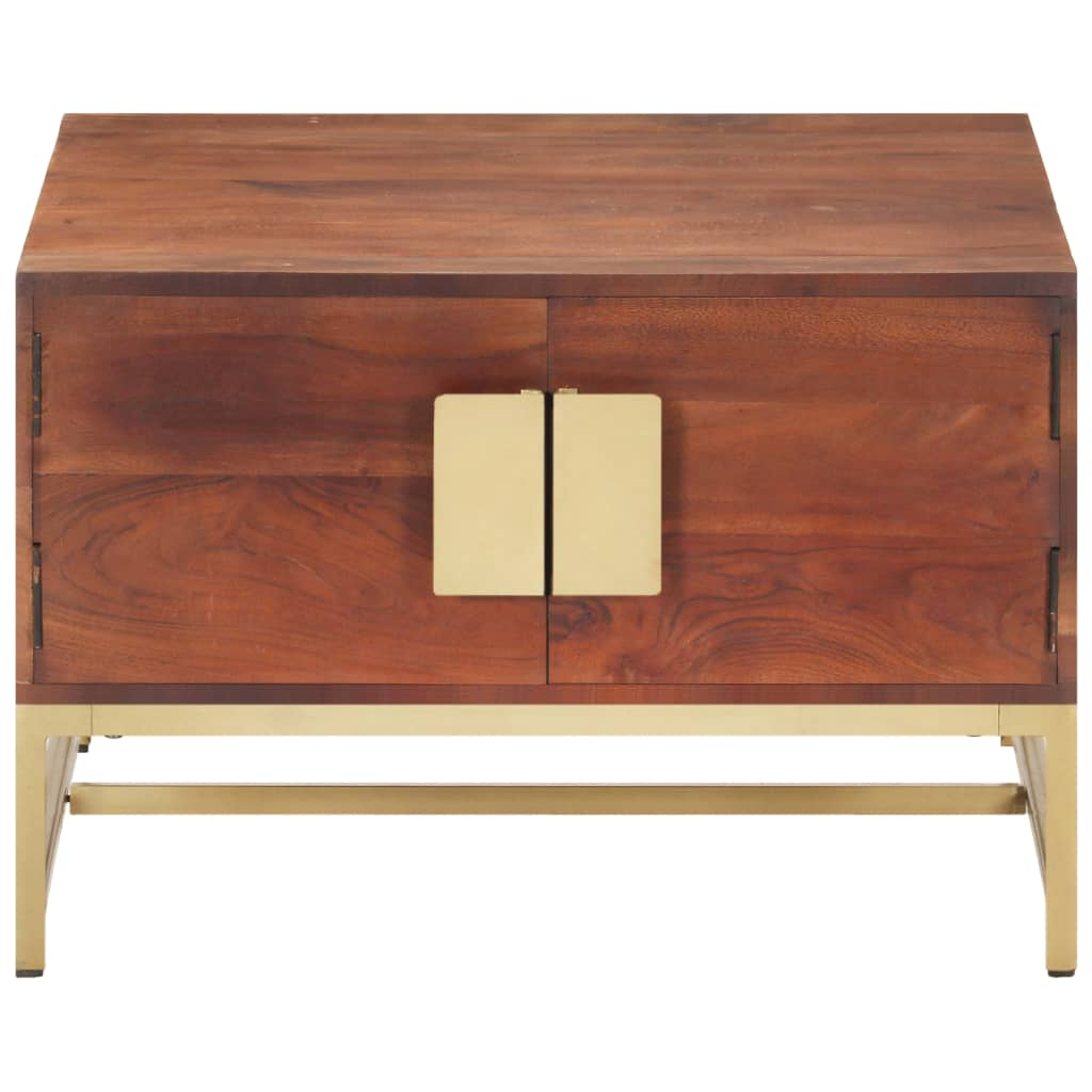 mézbarna tömör akácfa dohányzóasztal 67 x 67 x 45 cm (320376)