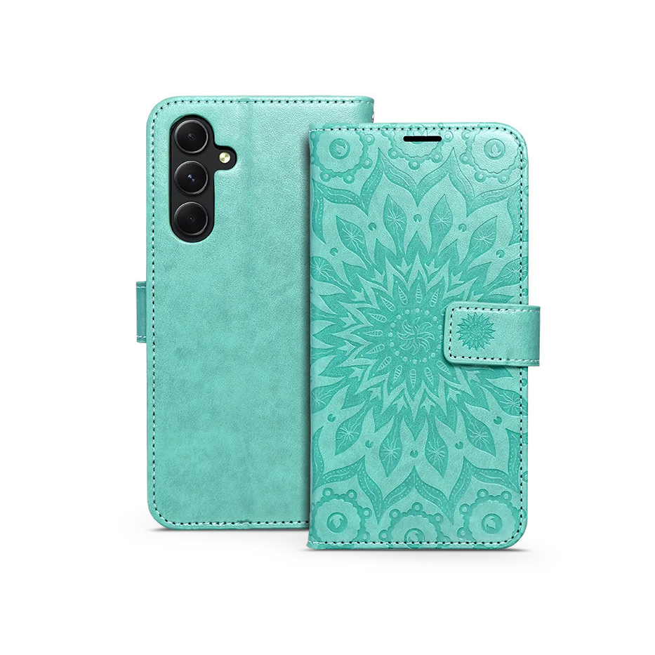 Mezzo Book Flip bőrtok - Samsung SM-A546 Galaxy A54 5G - mandala zöld (PT-6648)