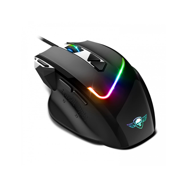 Комплект мишка и подложка Spirit of Gamer, 7200 DPI, 8 бутона, RGB, Черен