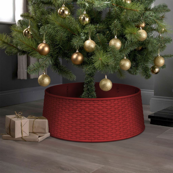 Family karácsonyfatalp takaró piros műanyag 65x23cm (58556C)