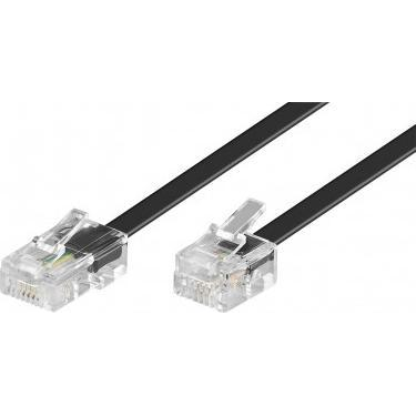 Goobay GOOBAY 10x Modular connection cable 10m black RJ11 / RJ14 plug 6P4C to RJ45 plug 8P4C for connection DSL modem/router to splitter - 68578
