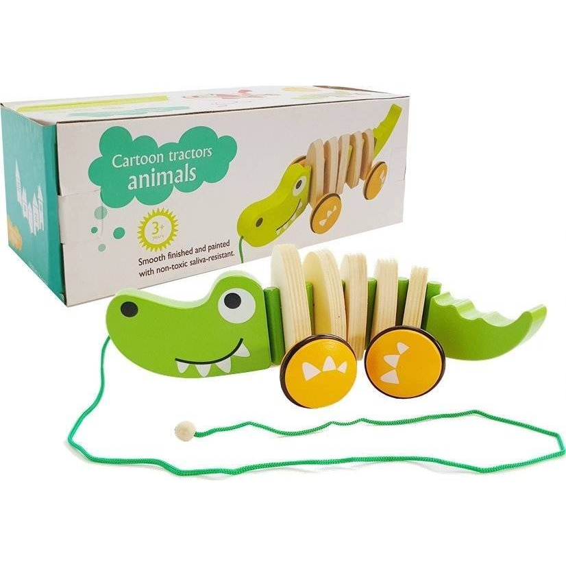 Fából Készült Krokodil Kerekeken 18 cm 6718 (6718)