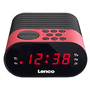 Цифров радио часовник с FM синтезатор, Lenco, CR-07 P, черен/червен