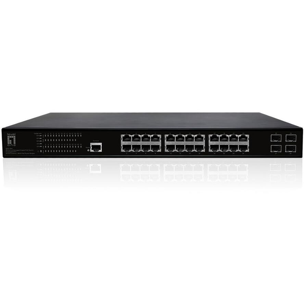 LevelOne GEP-2861 netværksswitch Administreret L2 Gigabit Ethernet (10/100/1000) Strøm over Ethernet (PoE) 1U Sort
